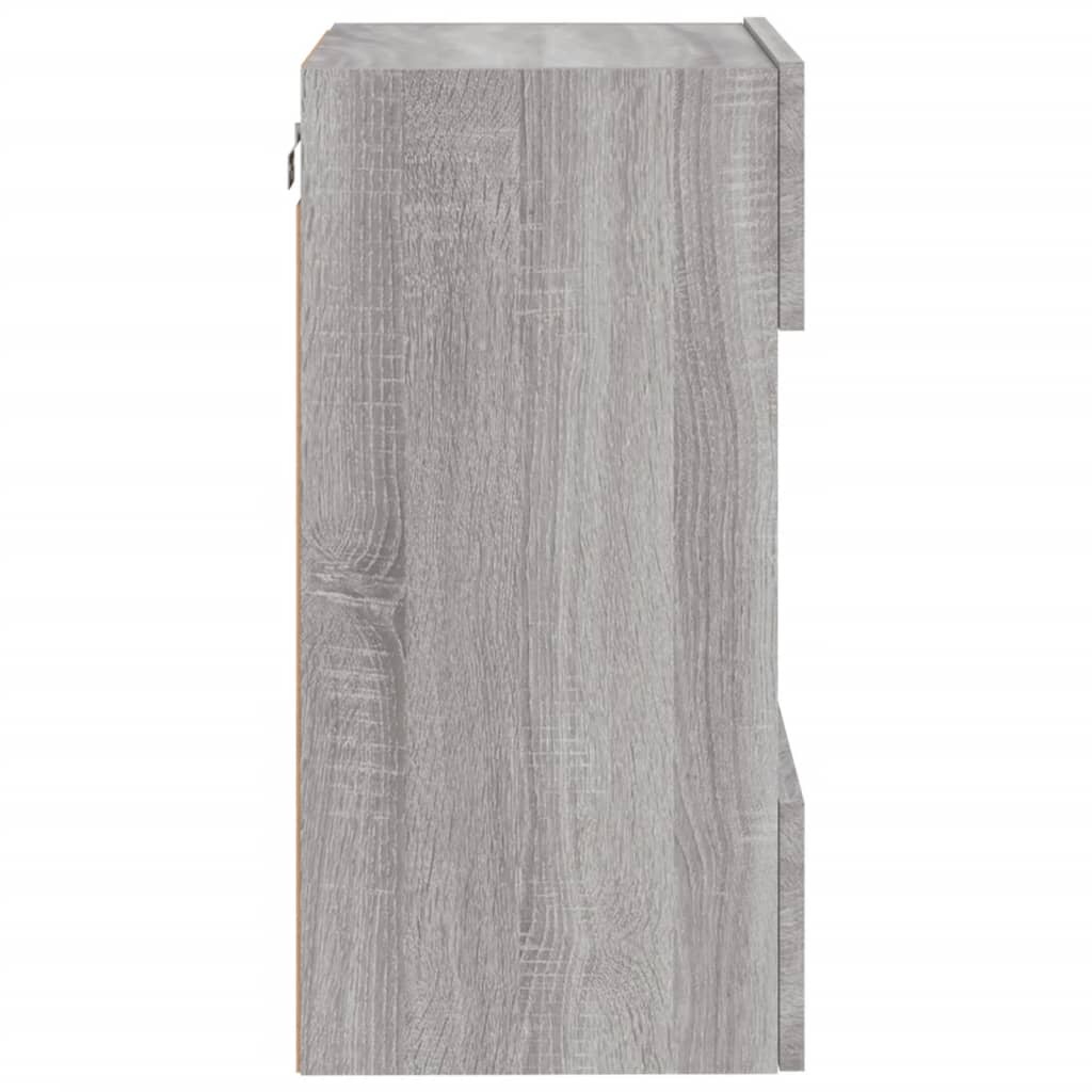 TV wall cabinet with LED lights Gray Sonoma 40x30x60.5 cm