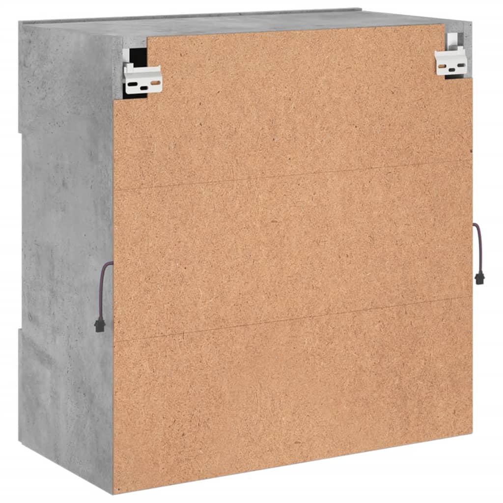 TV wall cabinet with LED lights concrete grey 58.5x30x60.5 cm