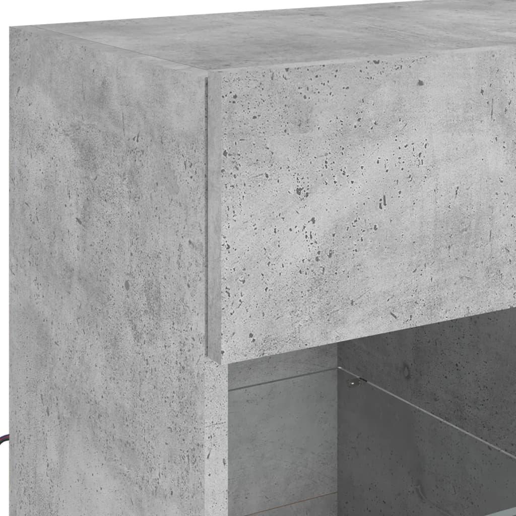 TV wall cabinet with LED lights concrete grey 58.5x30x60.5 cm