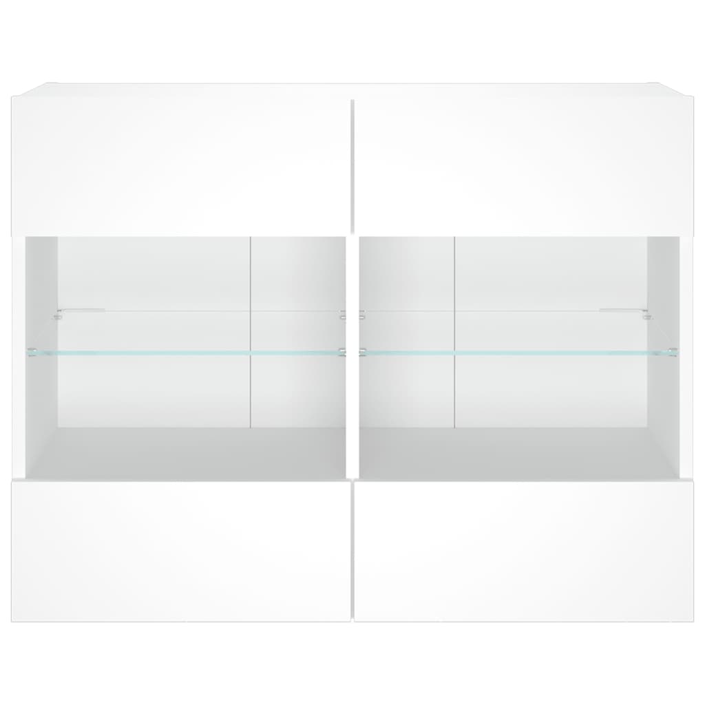 Meuble TV mural avec lumières LED blanc 78,5x30x60,5 cm