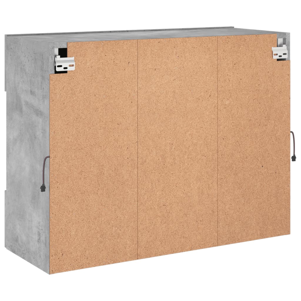 TV wall cabinet with LED lights concrete grey 78.5x30x60.5 cm