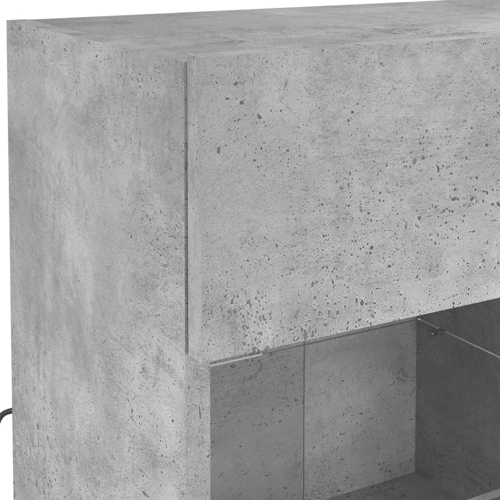 TV wall cabinet with LED lights concrete grey 78.5x30x60.5 cm