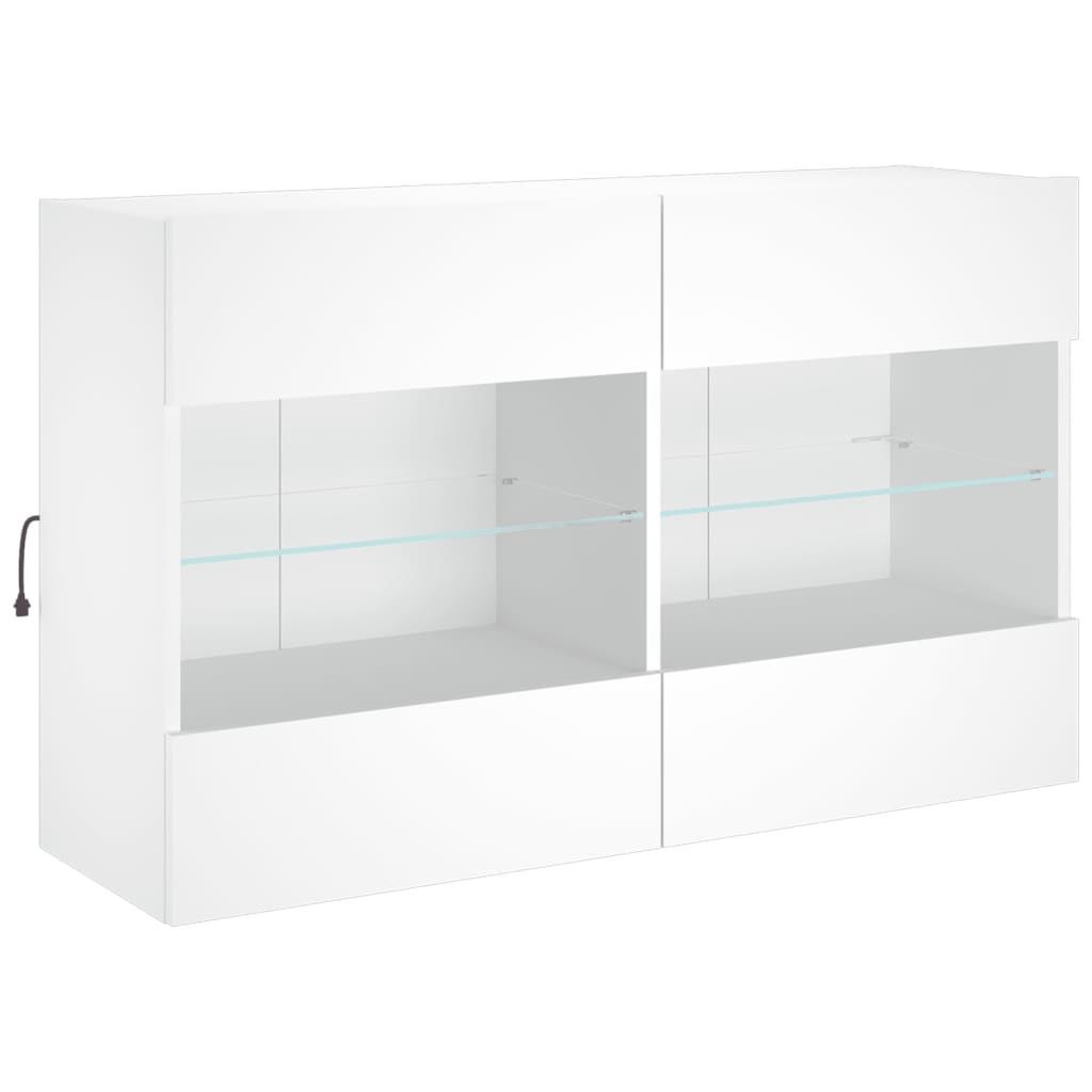Meuble TV mural avec éclairage LED blanc 98,5x30x60,5 cm