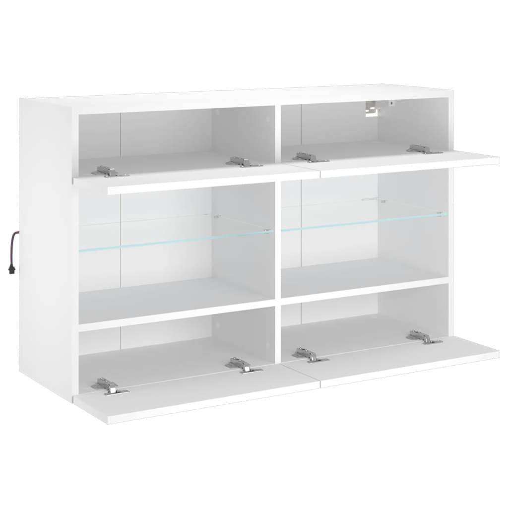 Meuble TV mural avec éclairage LED blanc 98,5x30x60,5 cm