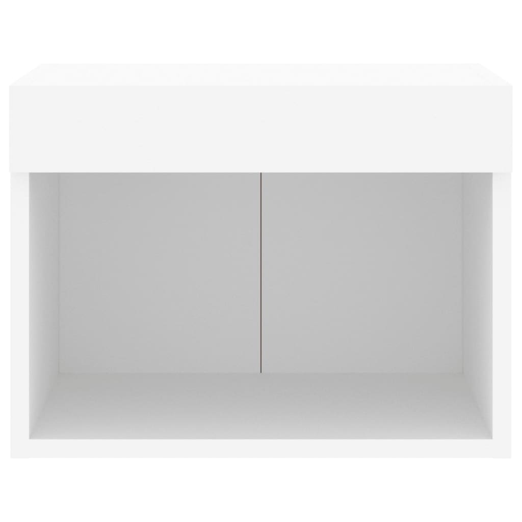 Wall-mounted bedside tables with LED lights 2 pcs. White