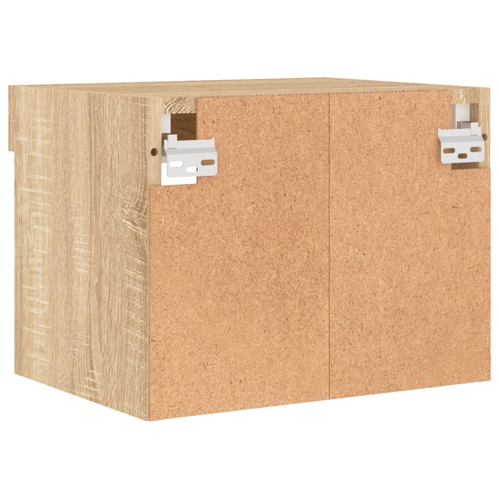 Wall-mounted bedside tables with LED lights 2 pcs. Sonoma oak