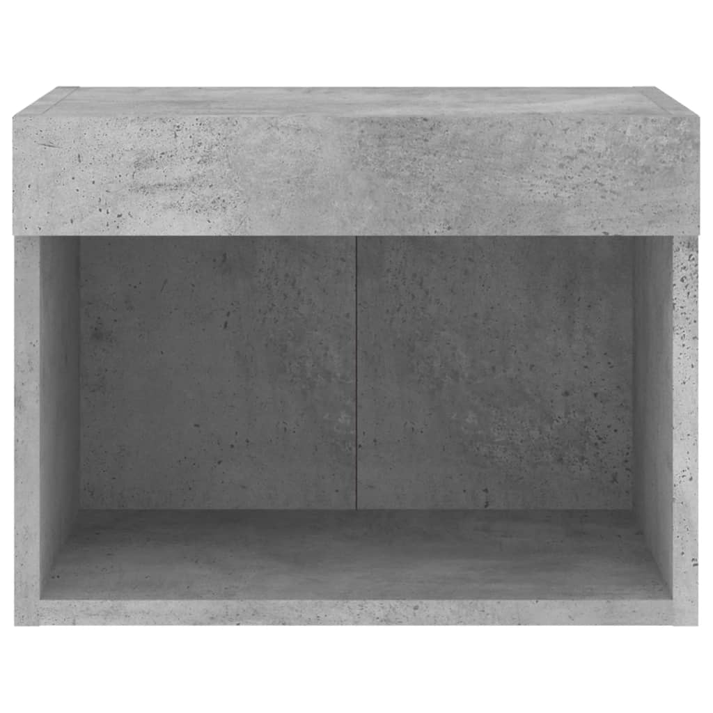 Wall-mounted bedside tables with LED lights 2 pcs. Concrete grey