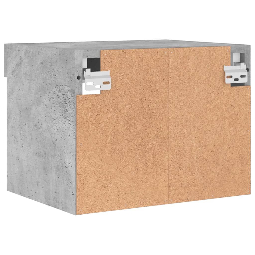 Wall-mounted bedside tables with LED lights 2 pcs. Concrete grey