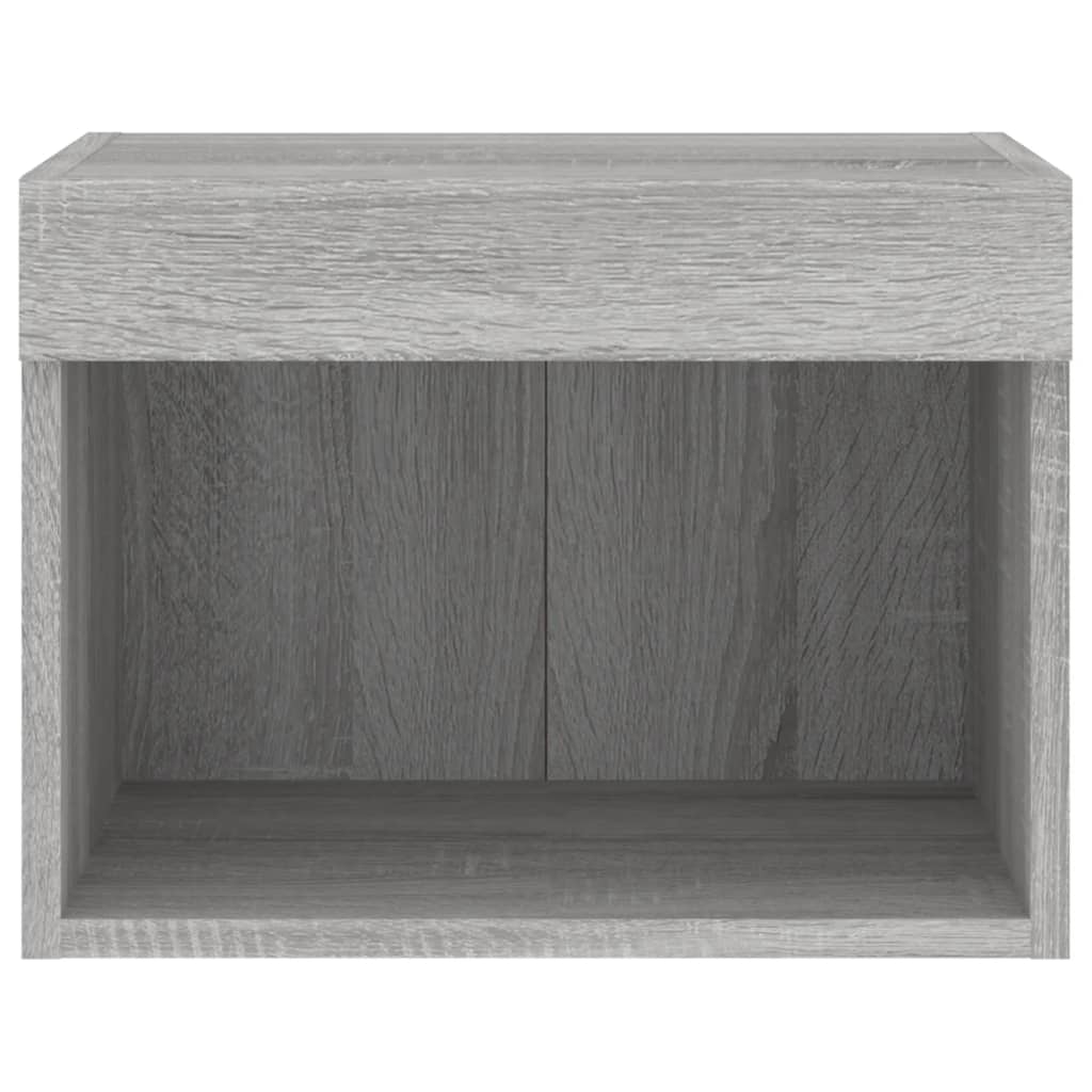 Wall-mounted bedside table with LED lights Gray Sonoma