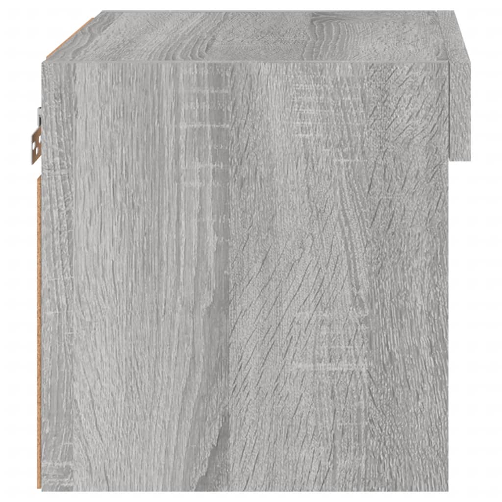 Wall-mounted bedside table with LED lights Gray Sonoma