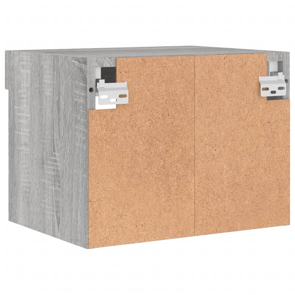 Wall-mounted bedside table with LED lights Gray Sonoma