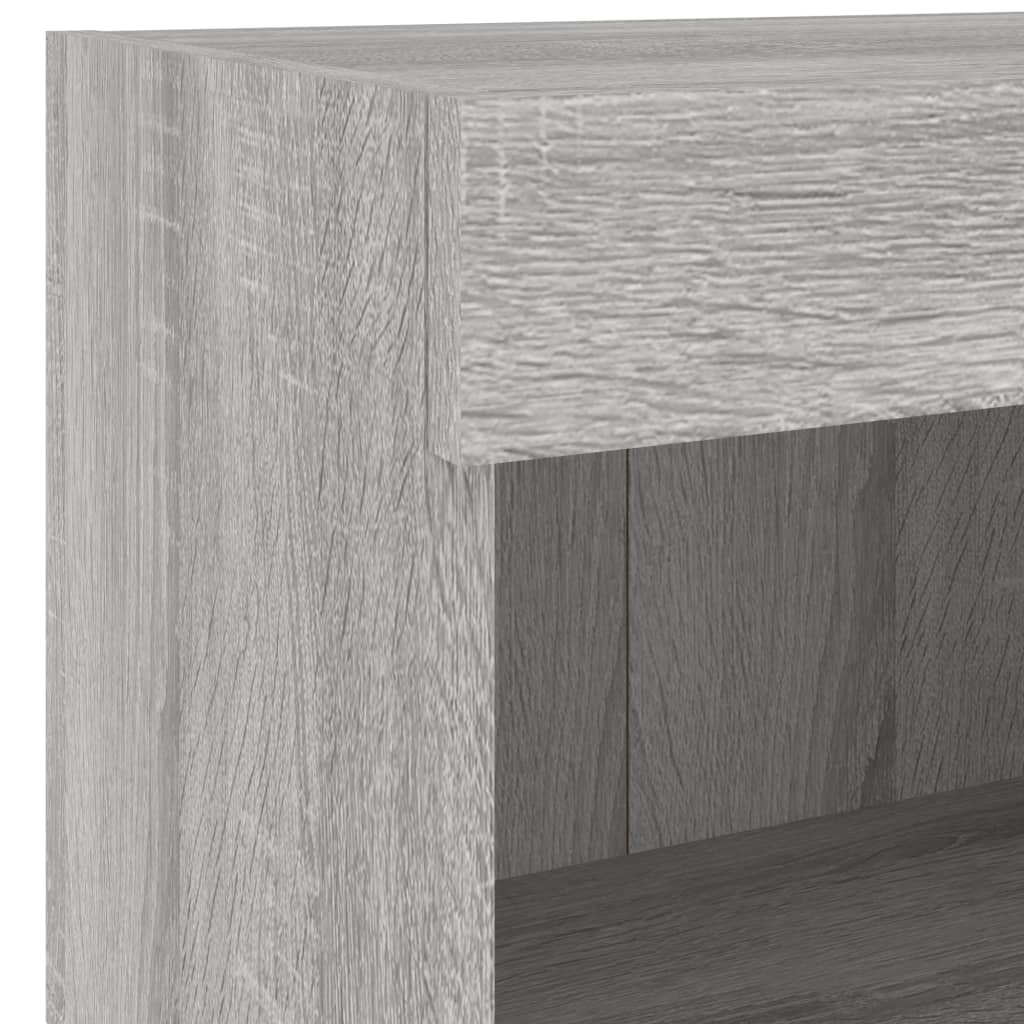 Wall-mounted bedside table with LED lights Gray Sonoma