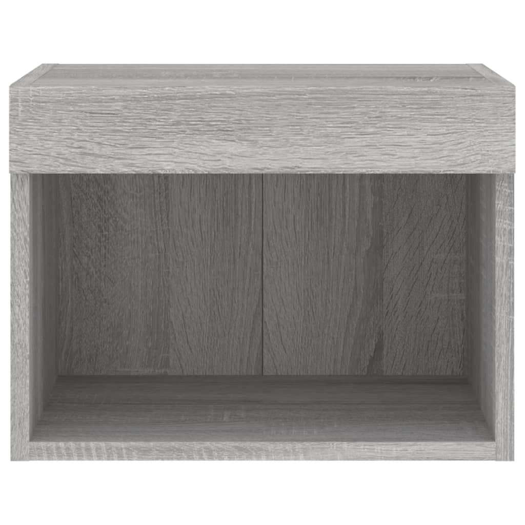 Wall-mounted bedside tables with LED lights 2 pcs. Gray Sonoma