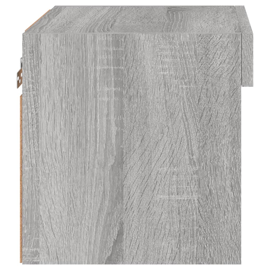 Wall-mounted bedside tables with LED lights 2 pcs. Gray Sonoma