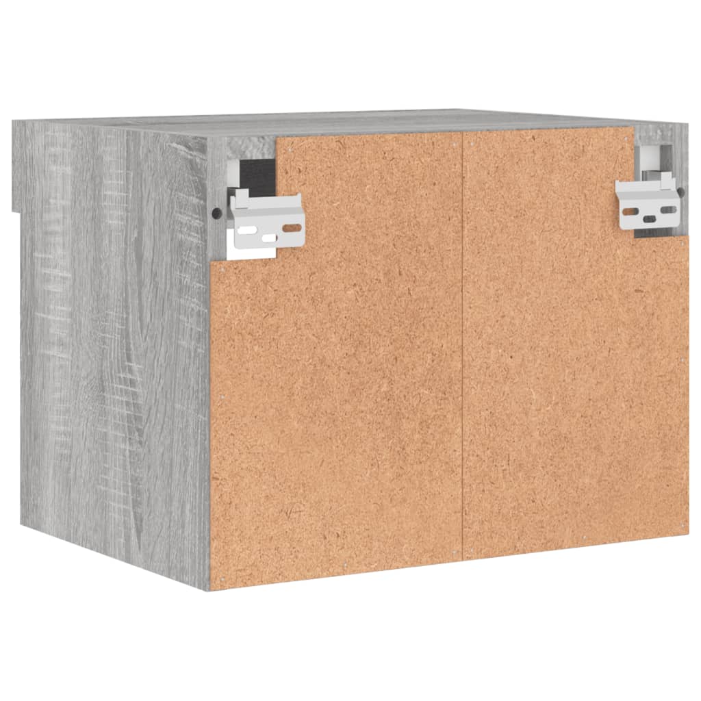 Wall-mounted bedside tables with LED lights 2 pcs. Gray Sonoma