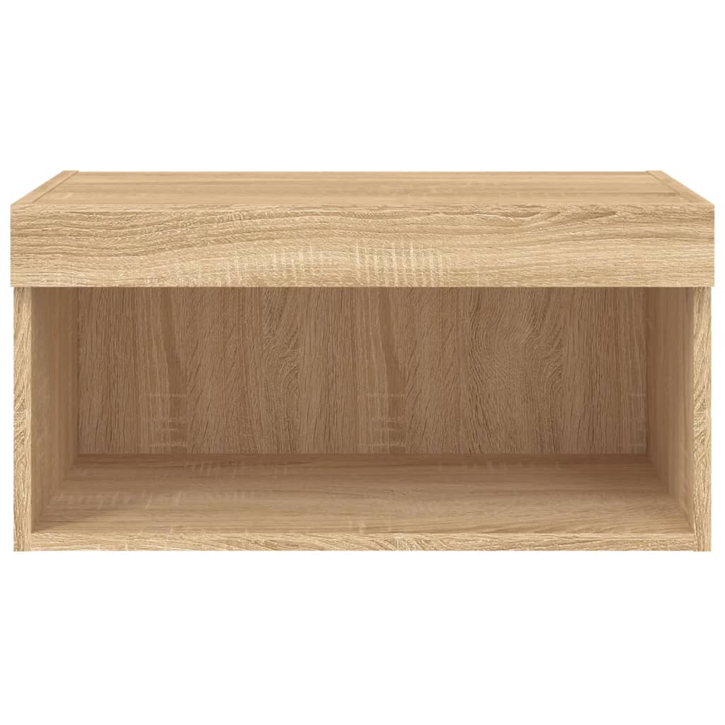 Meuble TV avec lumières LED Chêne Sonoma 60x30x30 cm