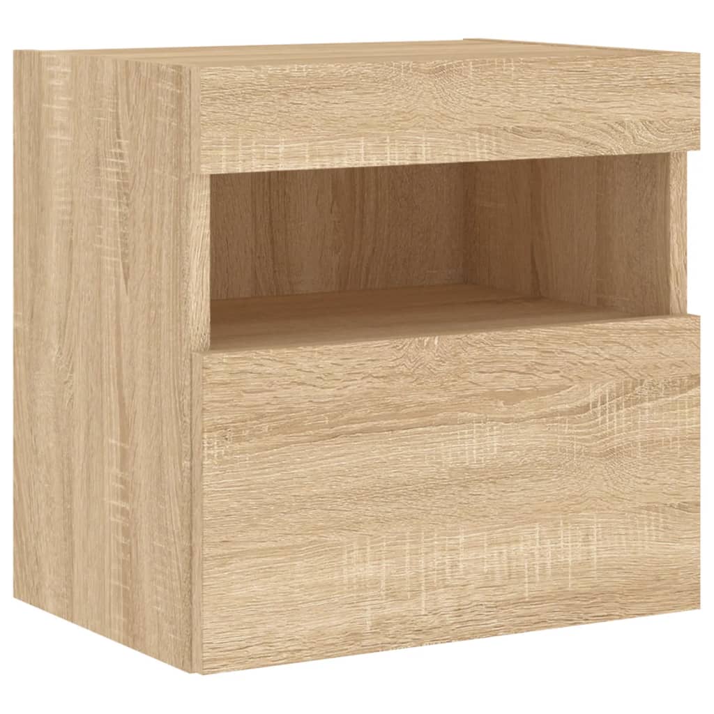 TV wall cabinets with LED lights 2 pcs. Sonoma oak 40x30x40cm