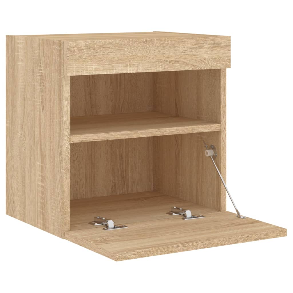TV wall cabinets with LED lights 2 pcs. Sonoma oak 40x30x40cm