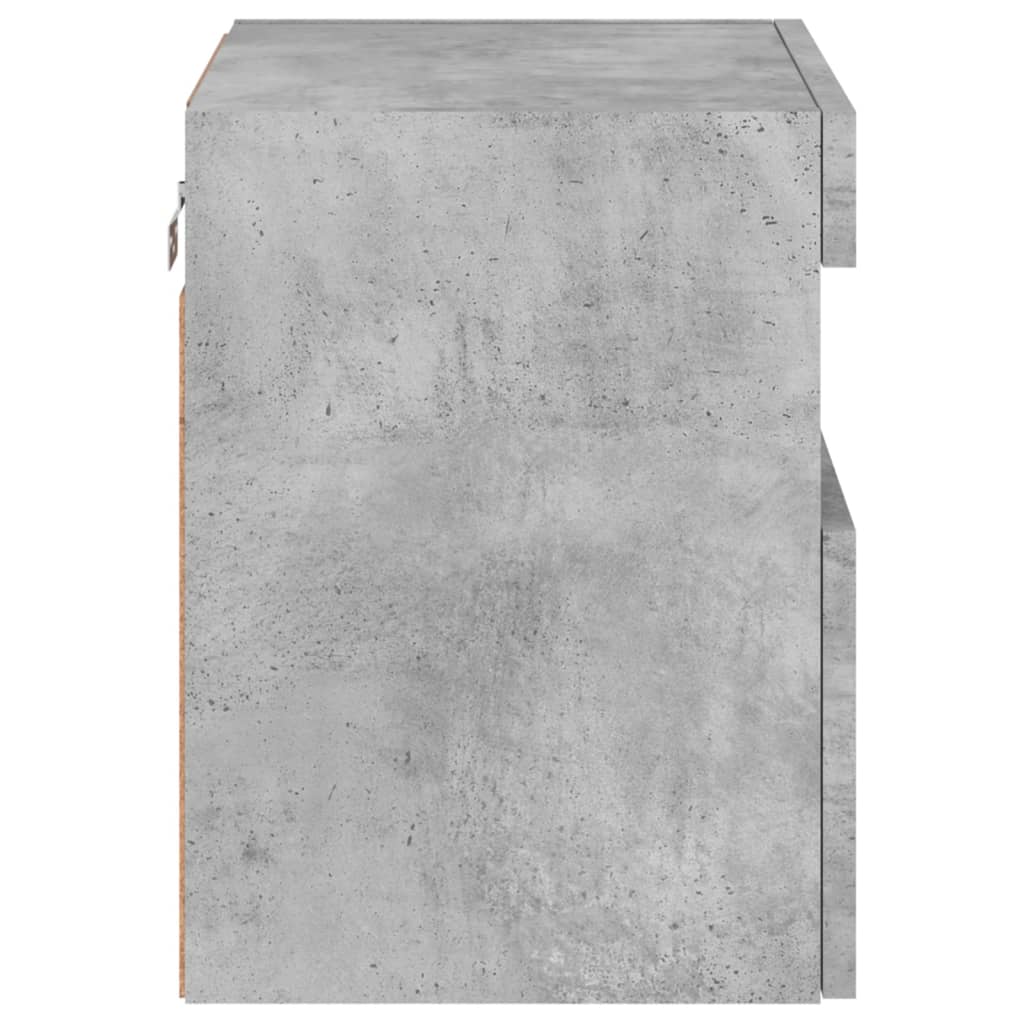 TV wall cabinet with LED lights concrete grey 40x30x40 cm