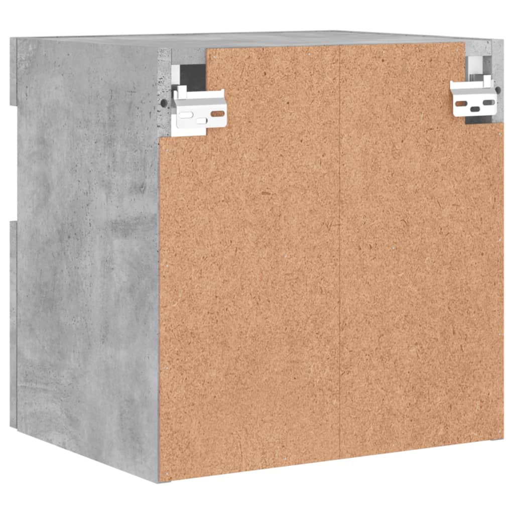 TV wall cabinet with LED lights concrete grey 40x30x40 cm