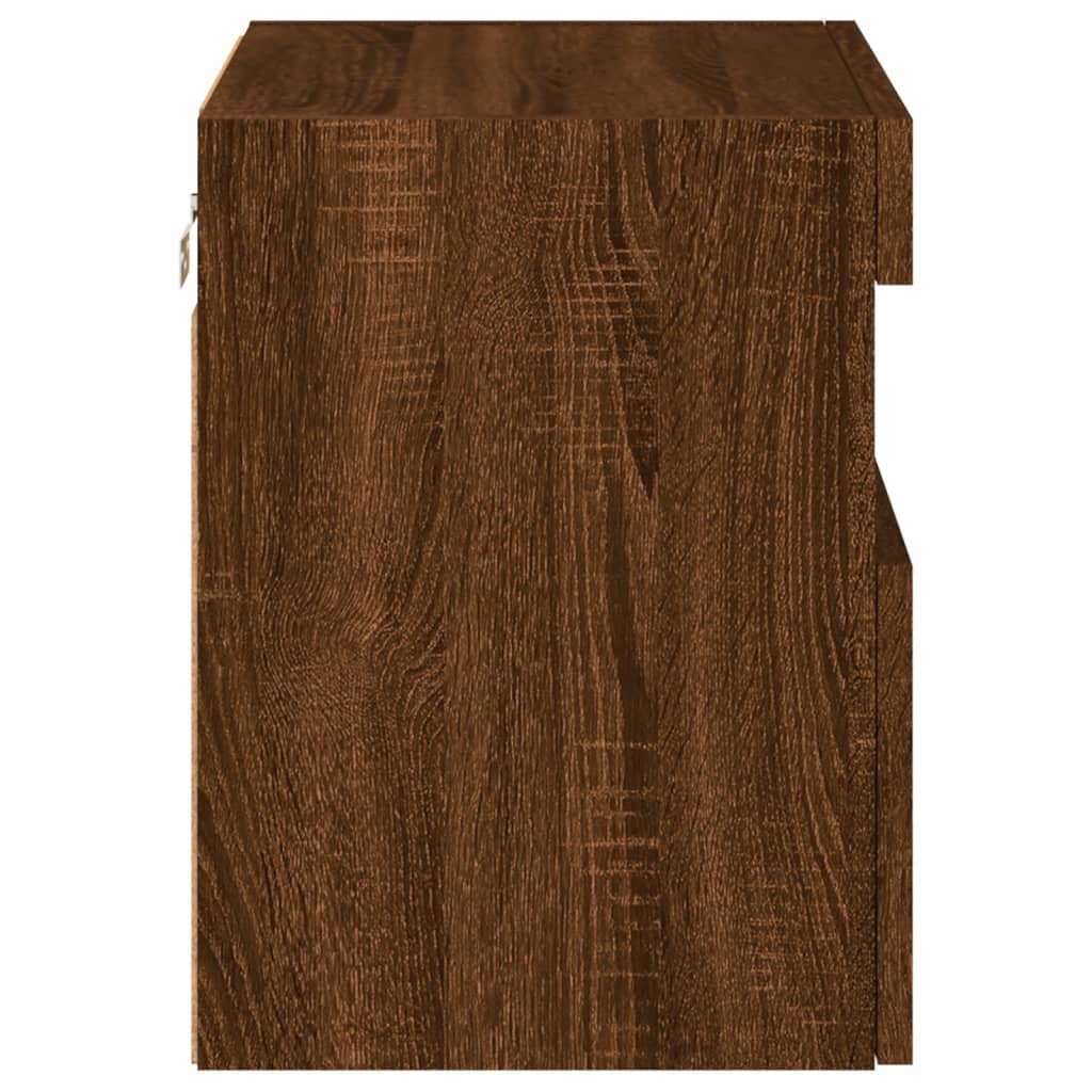 TV wall cabinet with LED lights brown oak look 40x30x40 cm
