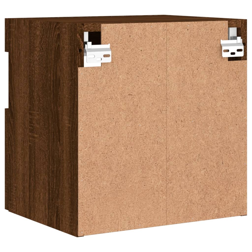TV wall cabinet with LED lights brown oak look 40x30x40 cm