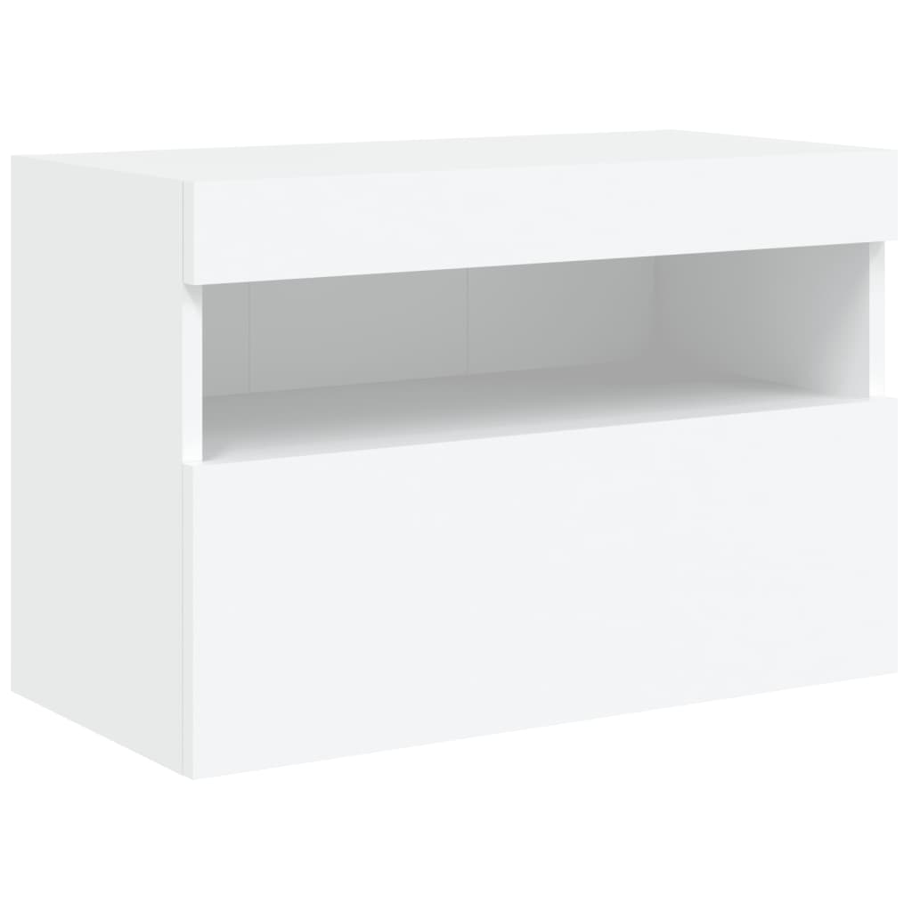 Meuble TV mural avec éclairage LED blanc 60x30x40 cm