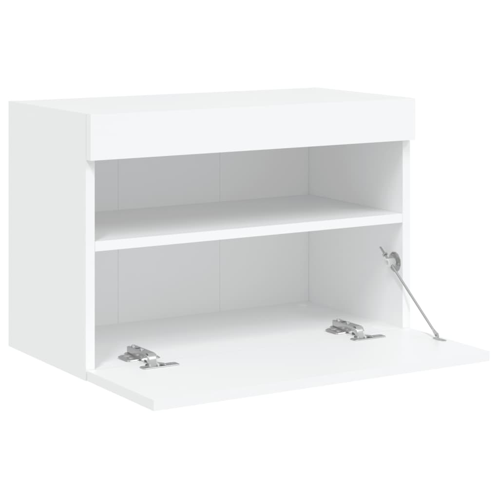 Meuble TV mural avec éclairage LED blanc 60x30x40 cm