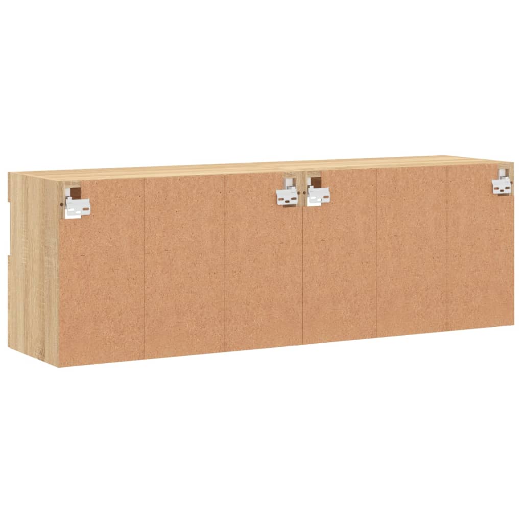 TV wall cabinets with LED lights 2 pcs. Sonoma oak 60x30x40cm