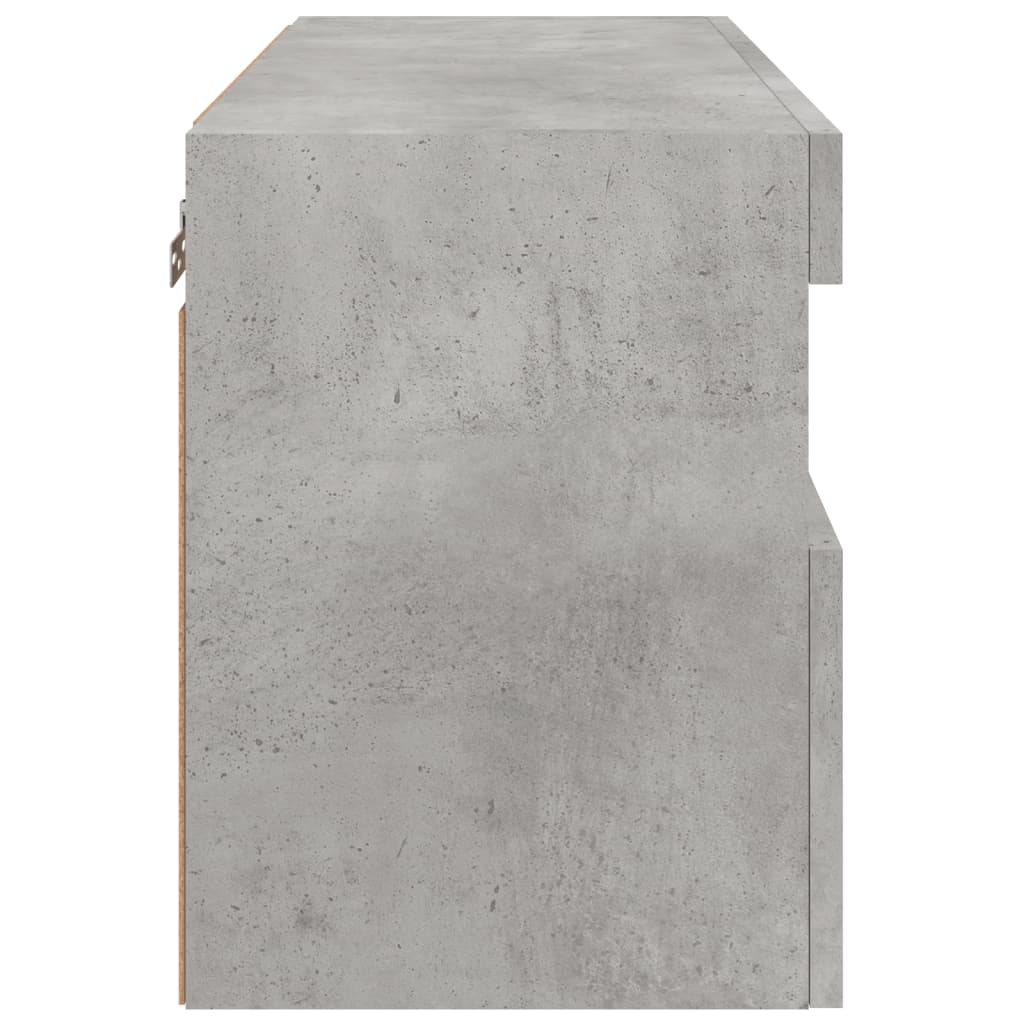 TV wall cabinet with LED lights concrete grey 60x30x40 cm