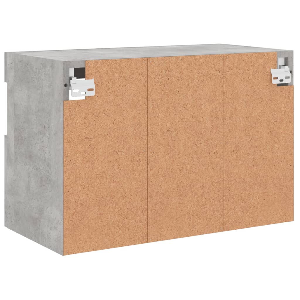 TV wall cabinet with LED lights concrete grey 60x30x40 cm