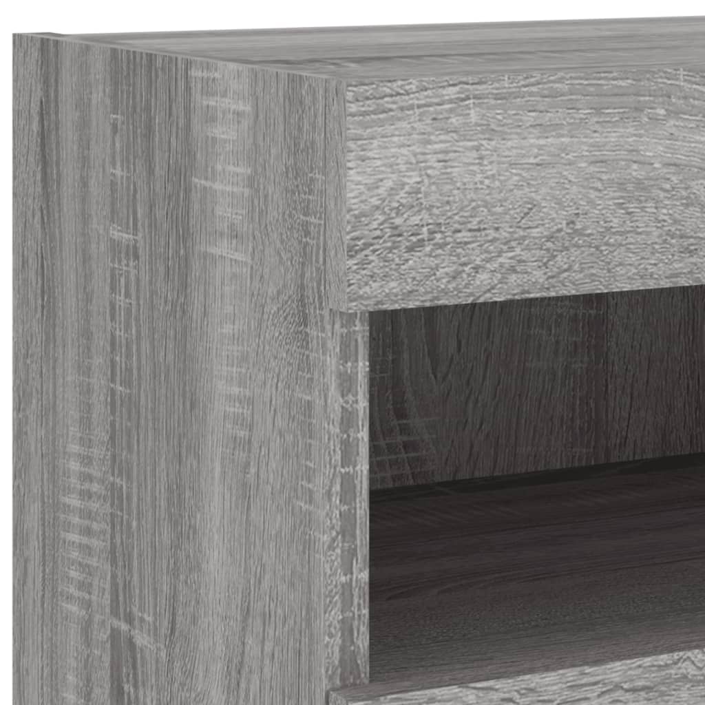 TV-Wandschränke mit LED-Leuchten 2 Stk. Grau Sonoma 80x30x40 cm