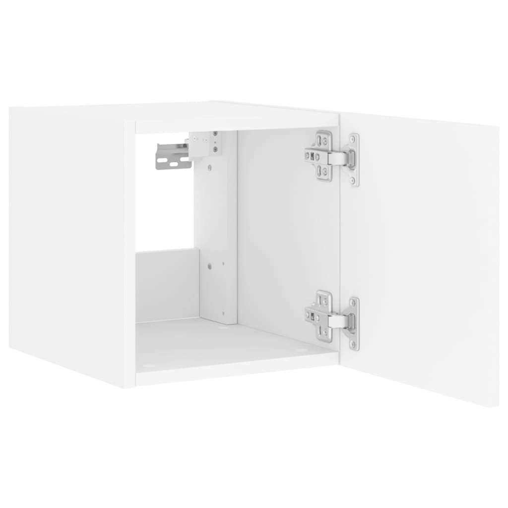 TV wall cabinets with LED lights 2 pcs. White 30.5x35x30 cm