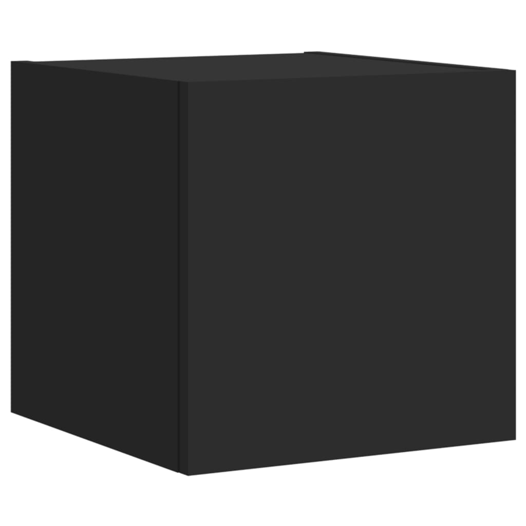 TV wall cabinets with LED lights 2 pcs. Black 30.5x35x30 cm