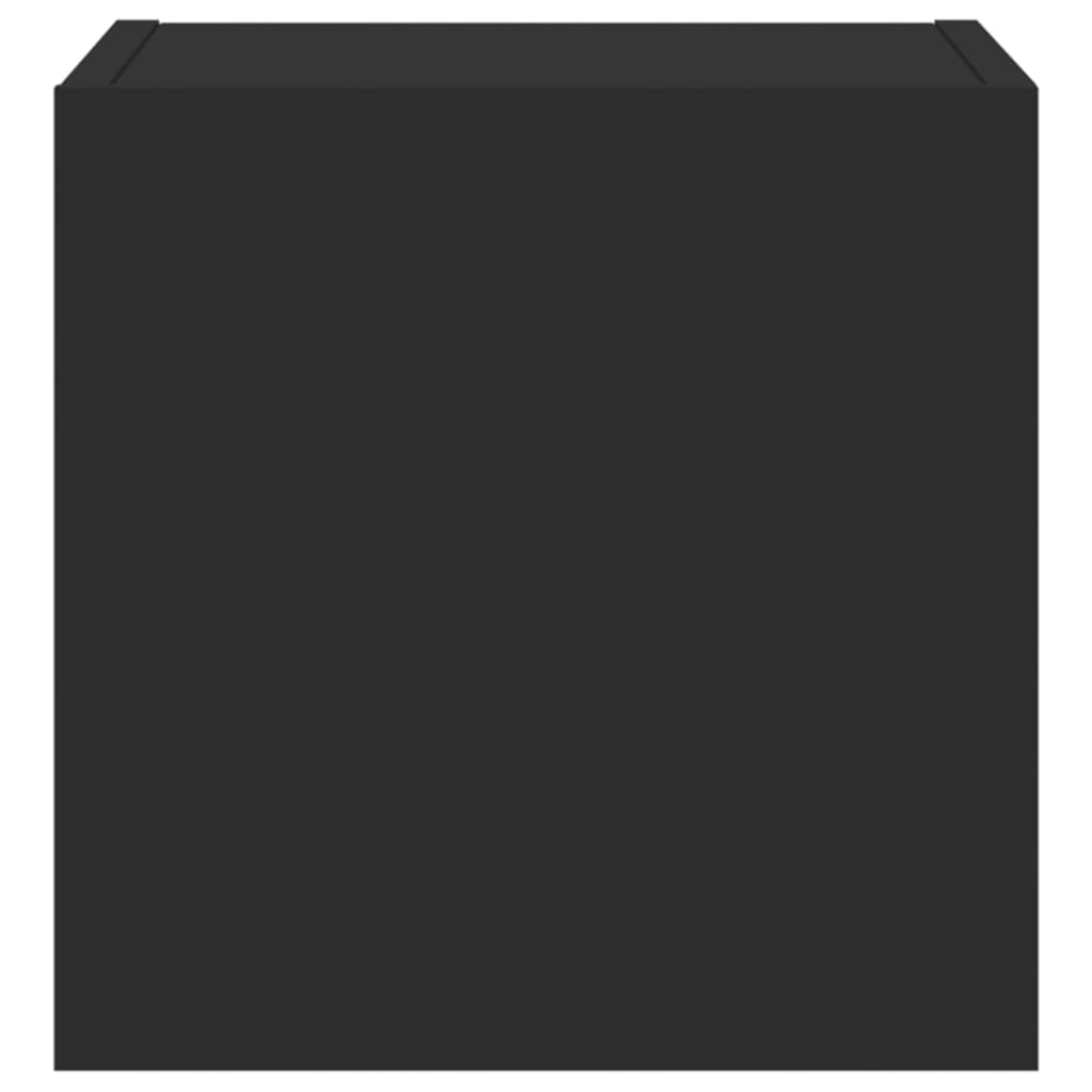 TV wall cabinets with LED lights 2 pcs. Black 30.5x35x30 cm