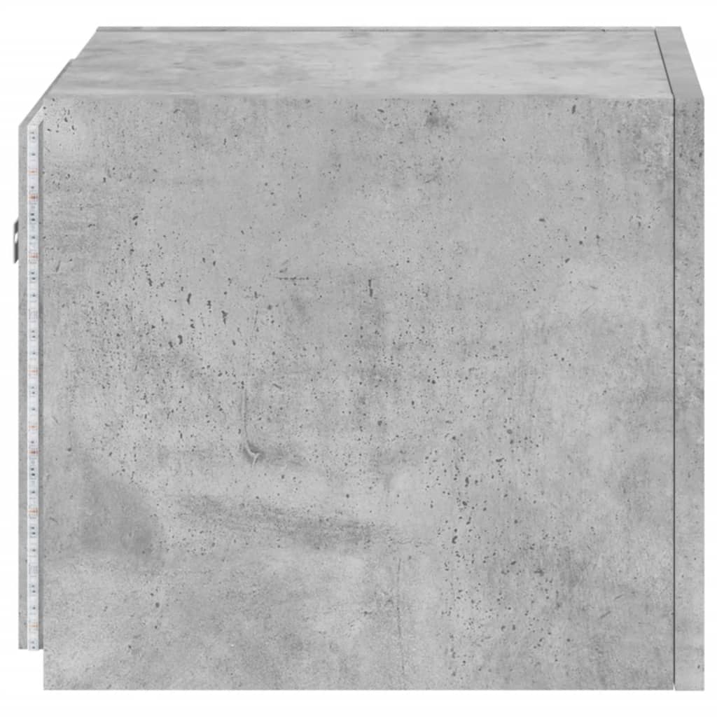 TV wall cabinet with LED lights concrete grey 30.5x35x30 cm