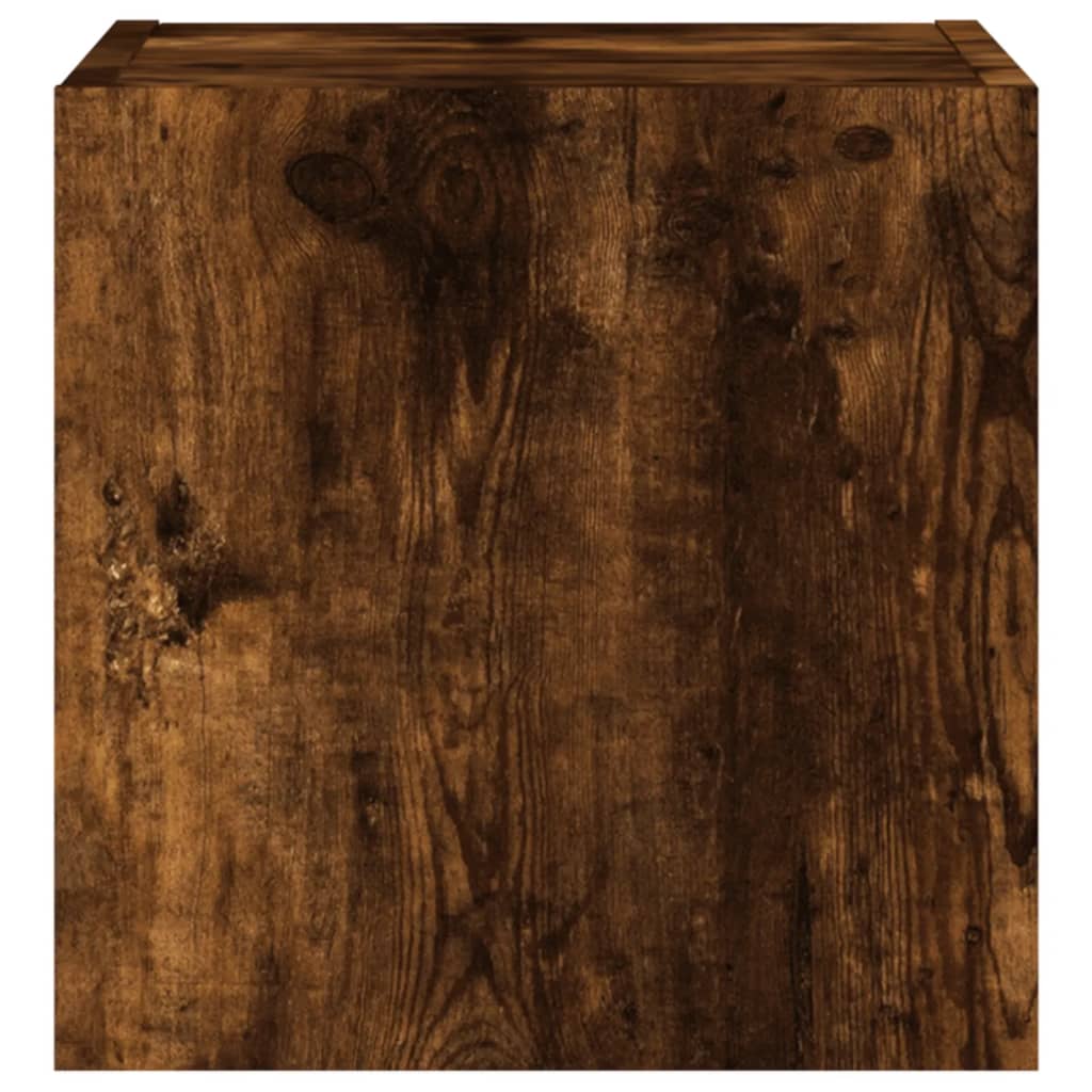 TV wall cabinets with LED lights 2 pcs. Smoked oak