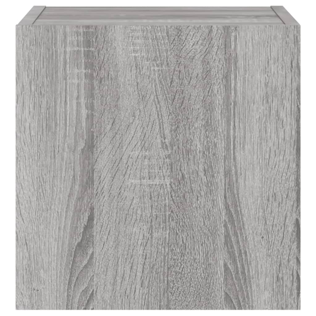 TV wall cabinet with LED lights Gray Sonoma 30.5x35x30 cm