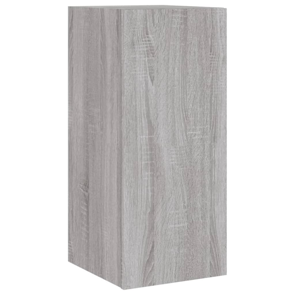 TV wall cabinet with LED lights Gray Sonoma 30.5x35x70 cm