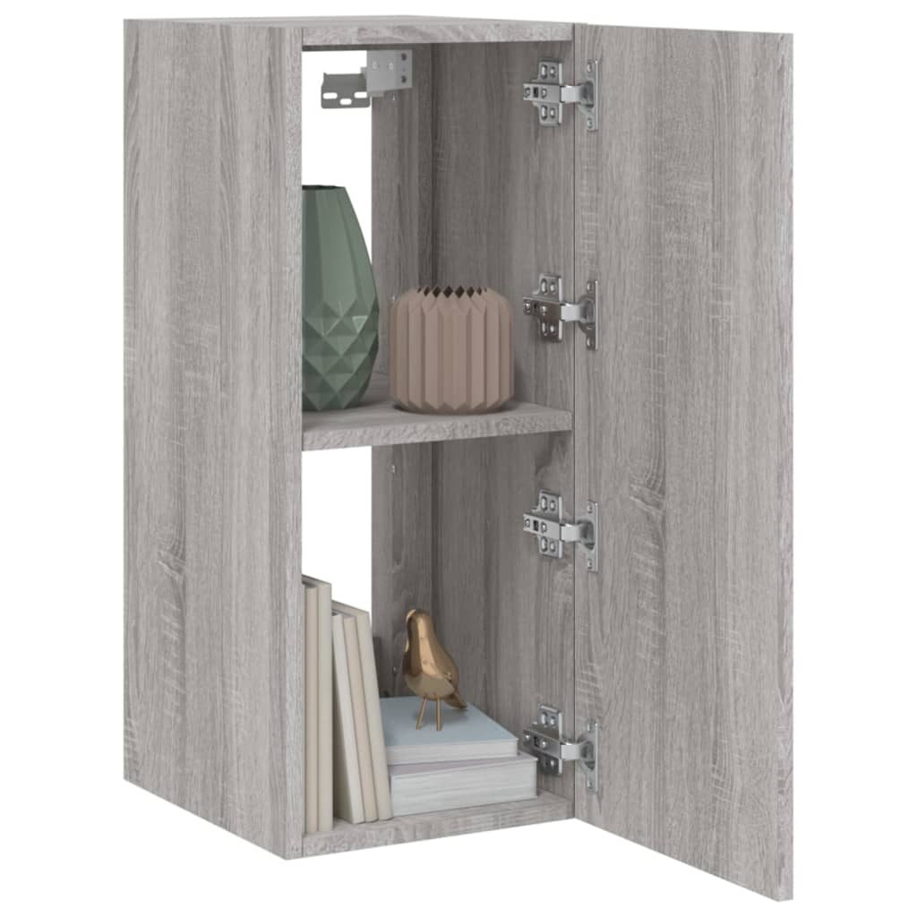 TV wall cabinet with LED lights Gray Sonoma 30.5x35x70 cm
