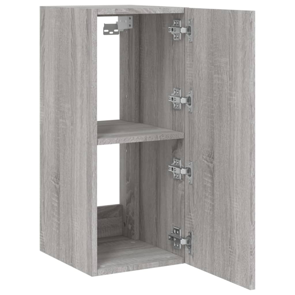 TV wall cabinet with LED lights Gray Sonoma 30.5x35x70 cm