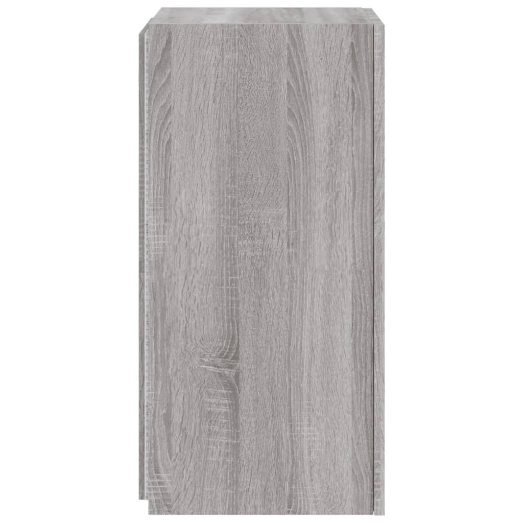 TV wall cabinet with LED lights Gray Sonoma 30.5x35x70 cm