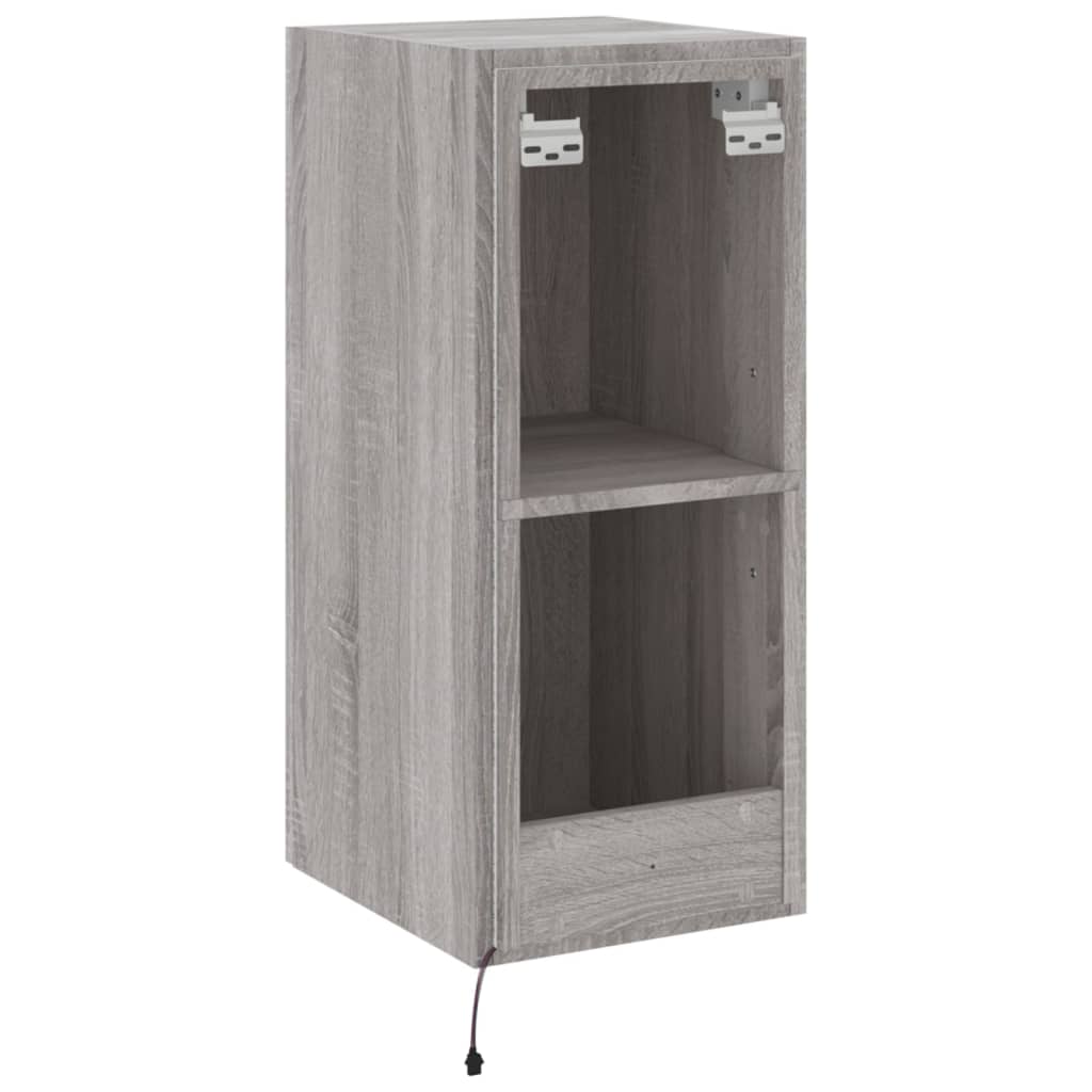TV wall cabinet with LED lights Gray Sonoma 30.5x35x70 cm