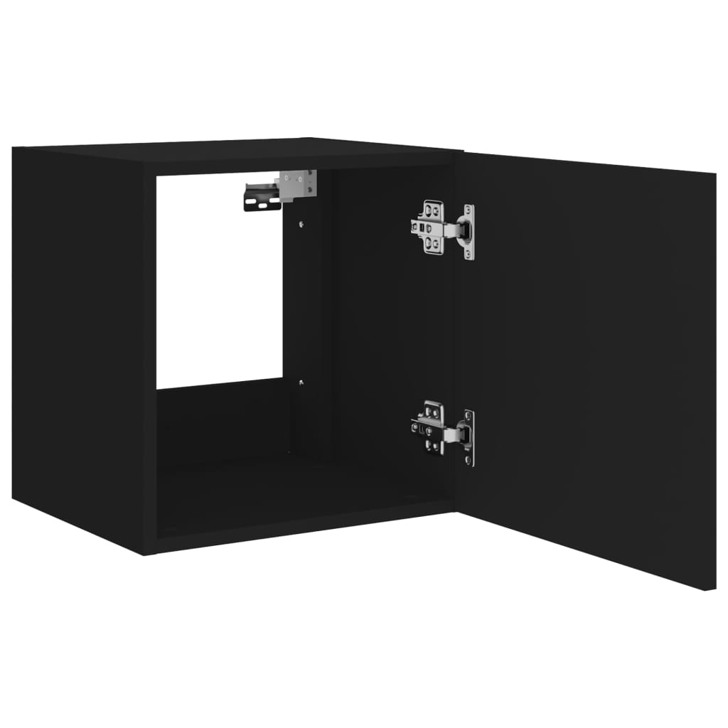 TV wall cabinets with LED lights 2 pcs. Black 40.5x35x40 cm