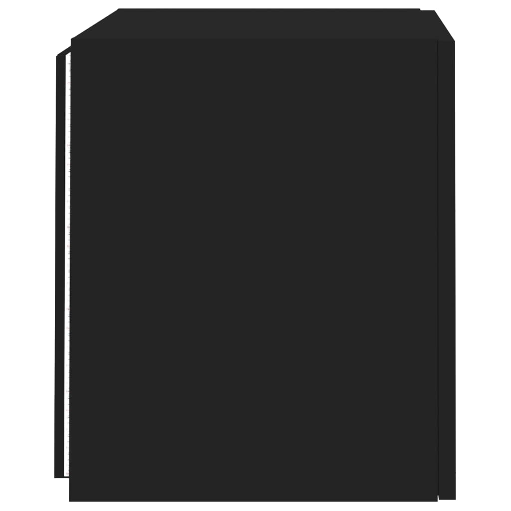 TV wall cabinets with LED lights 2 pcs. Black 40.5x35x40 cm