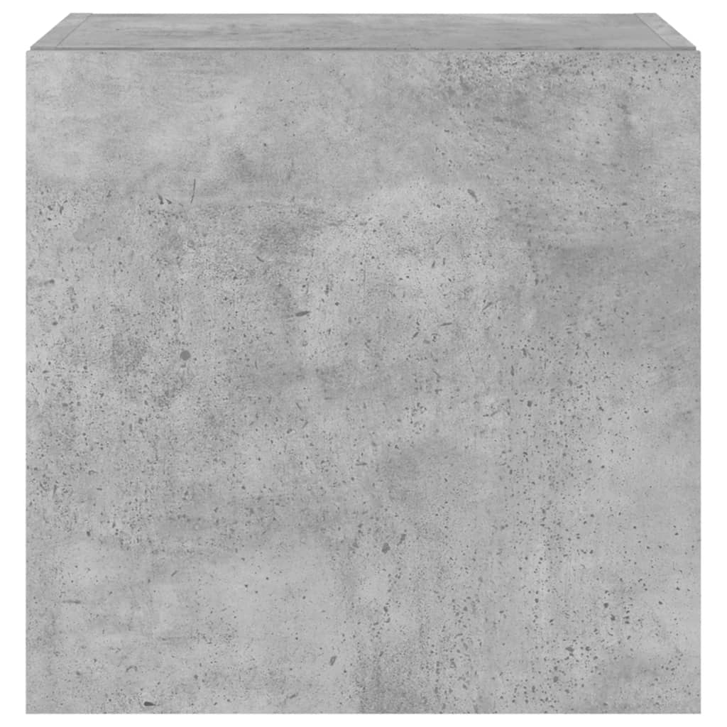 TV wall cabinet with LED lights concrete grey 40.5x35x40 cm