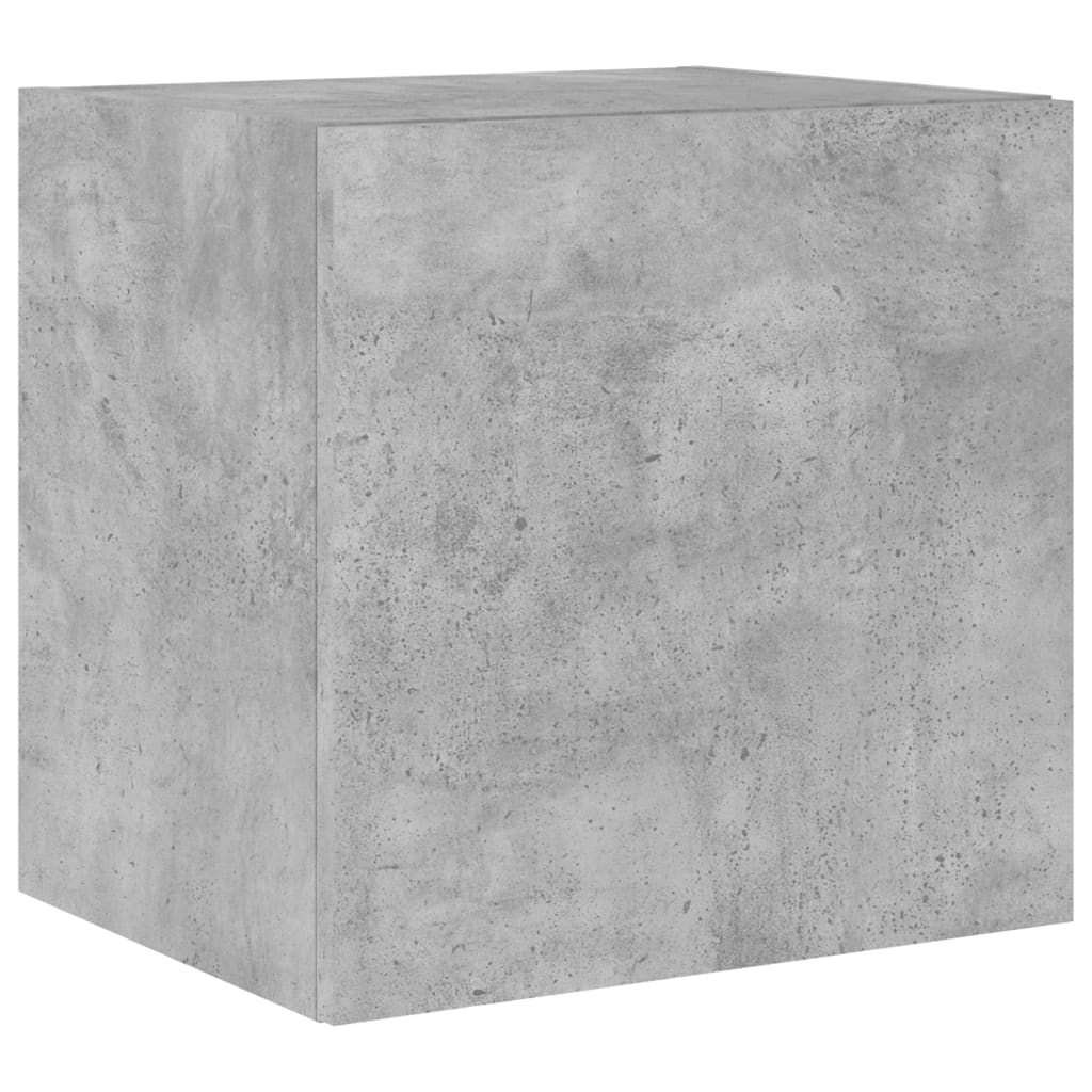 Meubles TV muraux avec lumières LED 2 pièces Gris béton 40,5x35x40 cm.