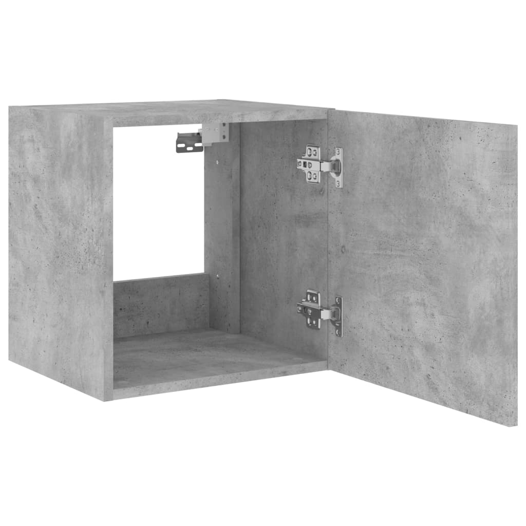 Meubles TV muraux avec lumières LED 2 pièces Gris béton 40,5x35x40 cm.