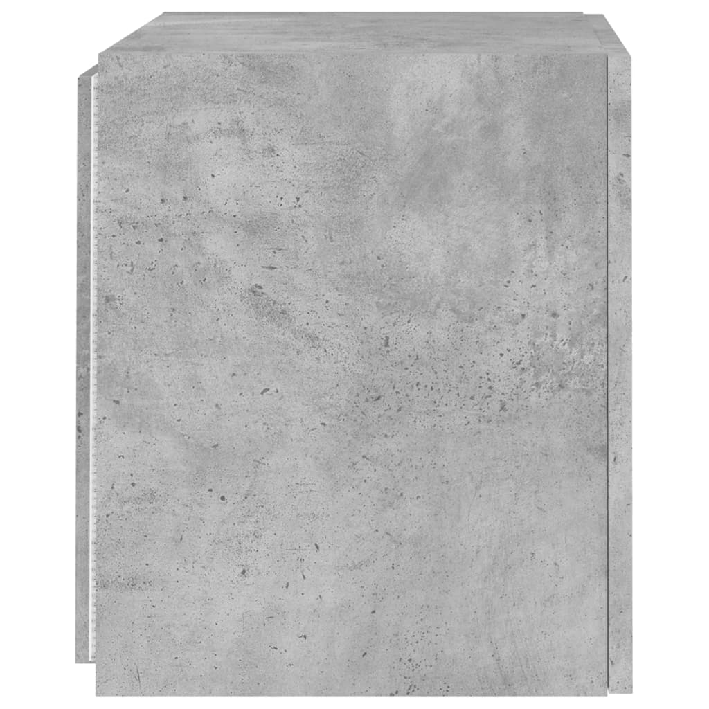 Meubles TV muraux avec lumières LED 2 pièces Gris béton 40,5x35x40 cm.