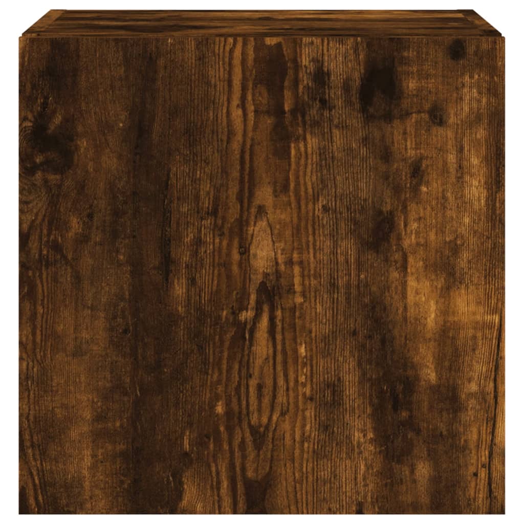 TV wall cabinets with LED lights 2 pcs. Smoked oak